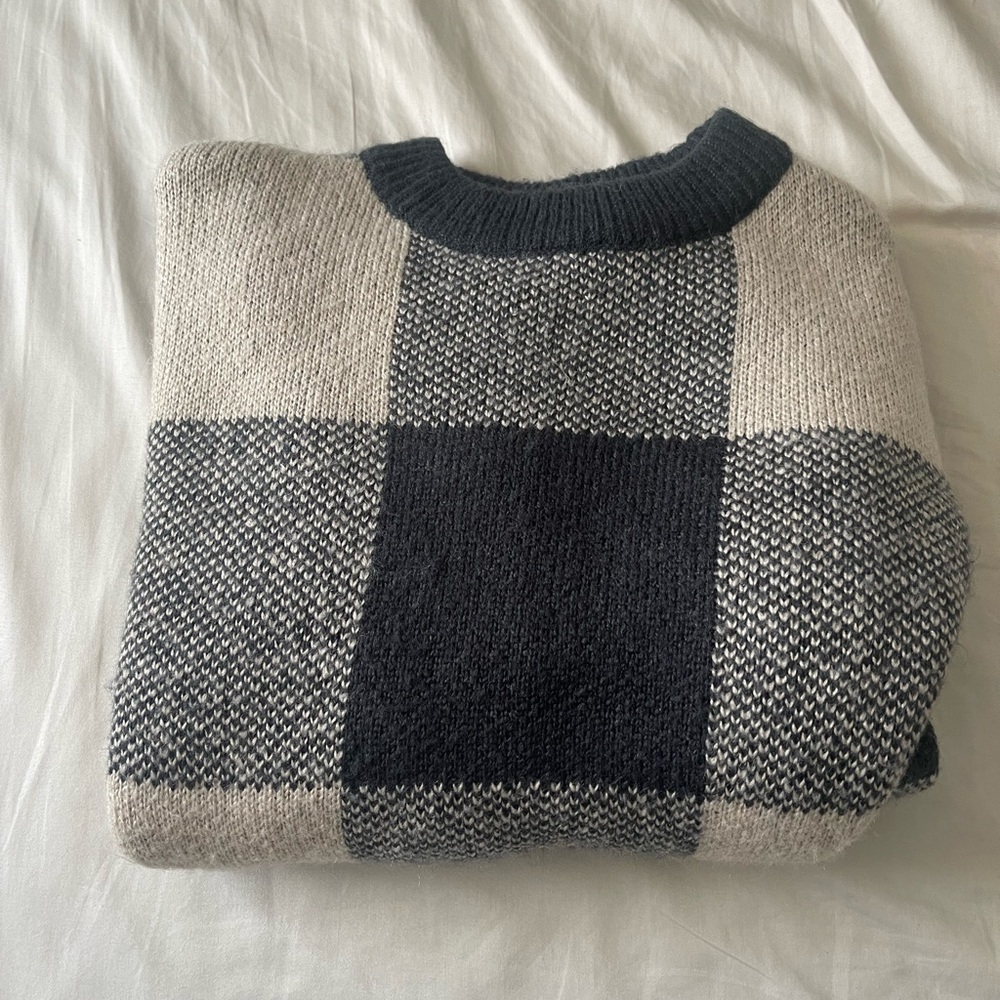 Oak + Fort Oversized Checkered Sweater XS